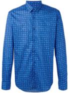 Fendi Bag Bugs Shirt, Men's, Size: 42, Blue, Cotton