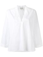 Forte Forte V-neck Shift Blouse, Women's, Size: Iii, White, Cotton