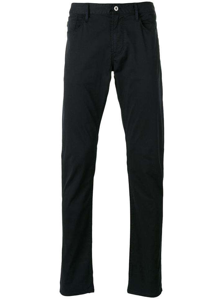 Armani Jeans Plain Chinos, Men's, Size: 32, Blue, Cotton/spandex/elastane