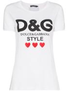 Dolce & Gabbana Logo Printed Crew Neck T-shirt - White
