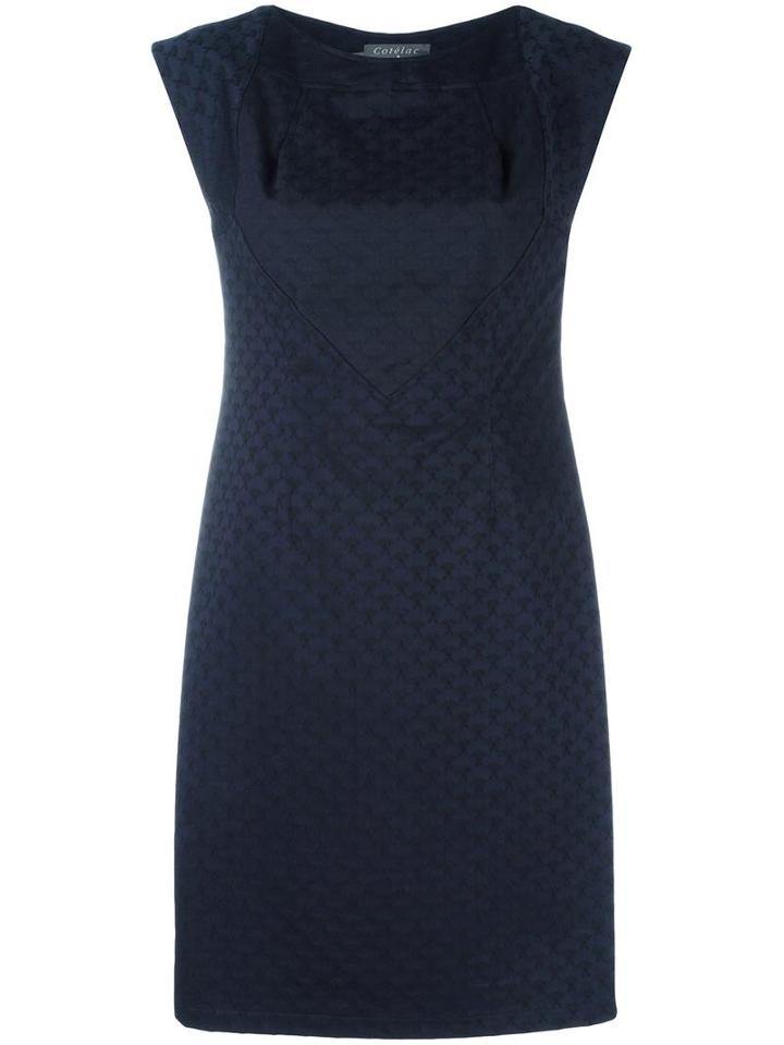 Cotélac Jacquard Fitted Dress, Women's, Size: 1, Blue, Cotton/polyester/spandex/elastane