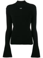 Off-white High Neck Knitted Top - Black