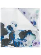 Elie Saab Floral Print Scarf, Women's, White, Silk/wool