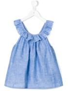 Little Bear - Ruffled Neck Dress - Kids - Linen/flax - 10 Yrs, Blue