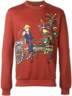 Dolce & Gabbana Printed Sweatshirt, Men's, Size: 48, Red, Cotton