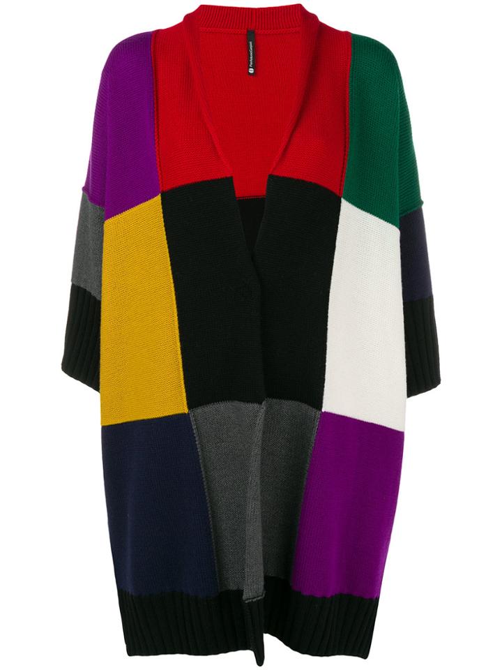 Pierantoniogaspari Patchwork Cropped Sleeve Cardigan - Grey
