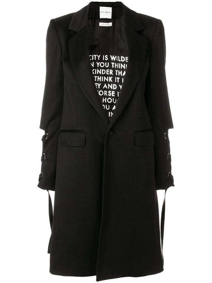 Each X Other Lace-up Detail Coat - Black