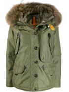 Parajumpers Fur Trimmed Padded Coat - Green