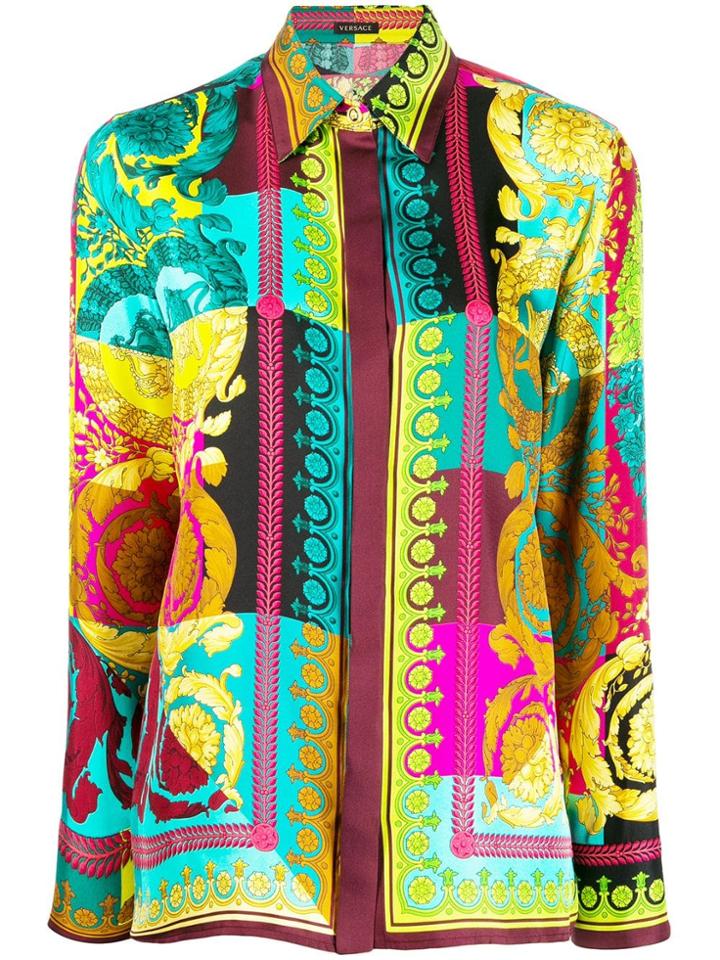 Versace Voyage Print Shirt - Blue