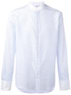 Etro - Striped Band Collar Shirt - Men - Cotton - 40, White, Cotton