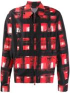 Alexander Mcqueen Painted Effect Squares Jacket - Red