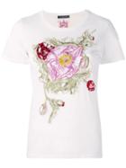 Alexander Mcqueen Floral Embroidered T-shirt, Size: 40, White, Cotton