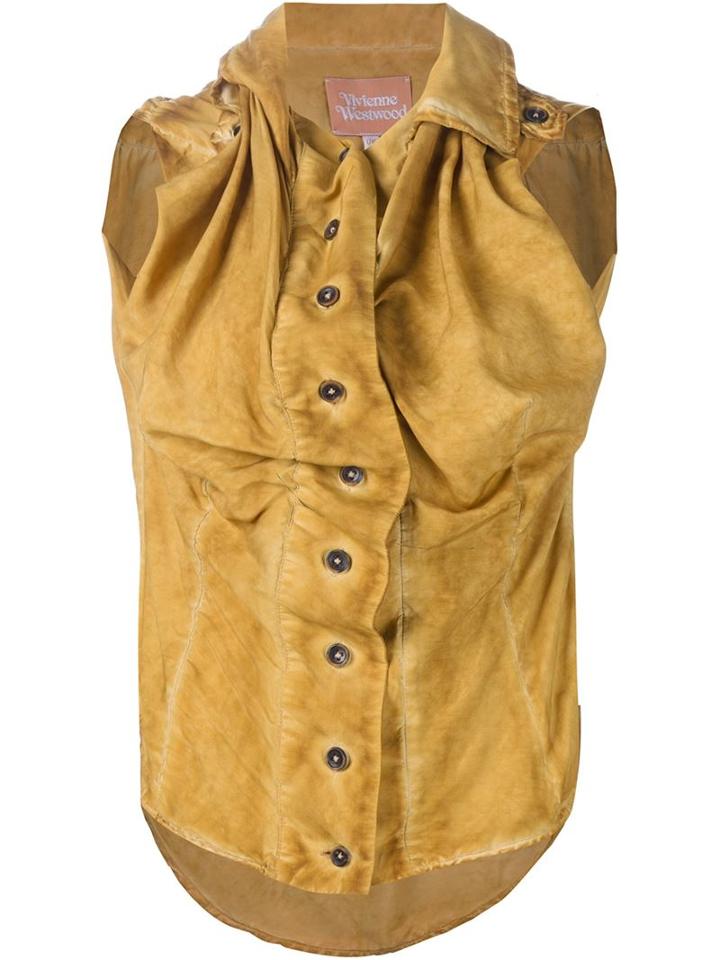 Vivienne Westwood Gold Label Revolt Blouse, Women's, Size: 12, Yellow/orange, Viscose/silk