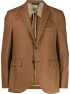 Lc23 Fitted Plain Blazer - Brown