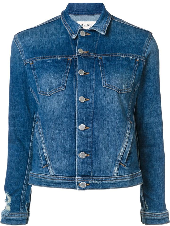 L'agence Buttoned Denim Jacket - Blue