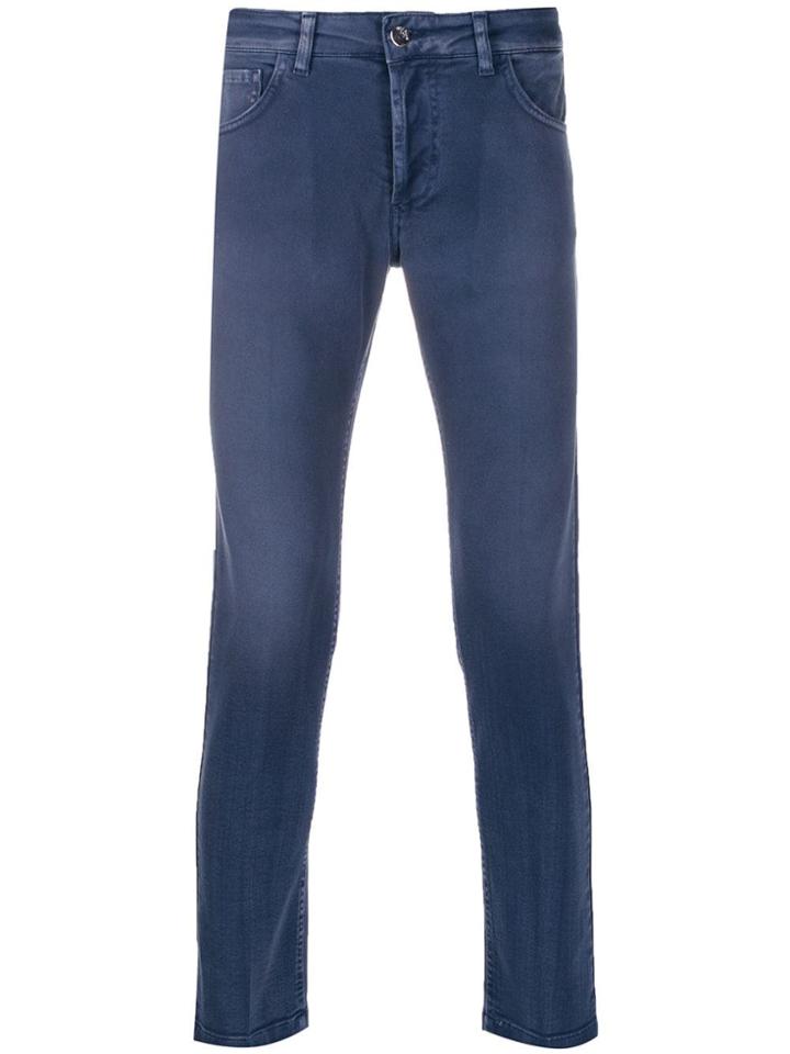 Entre Amis Straight Leg Trousers - Blue