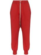 Rick Owens Drkshdw Drop-crotch Track Trousers - Red