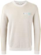 Kenzo Ribbed Logo Sweater, Men's, Size: Medium, Nude/neutrals, Cotton