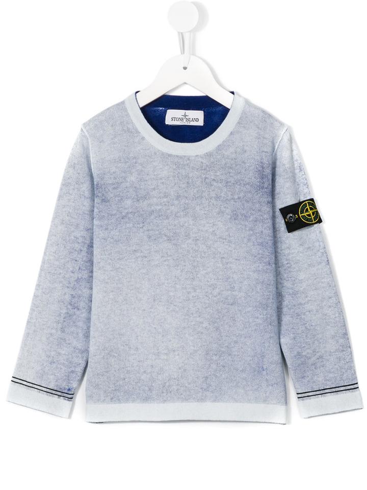 Stone Island Kids Washed Sweatshirt, Size: 10 Yrs, White