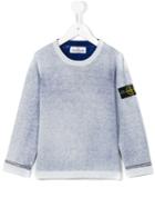 Stone Island Kids Washed Sweatshirt, Size: 10 Yrs, White
