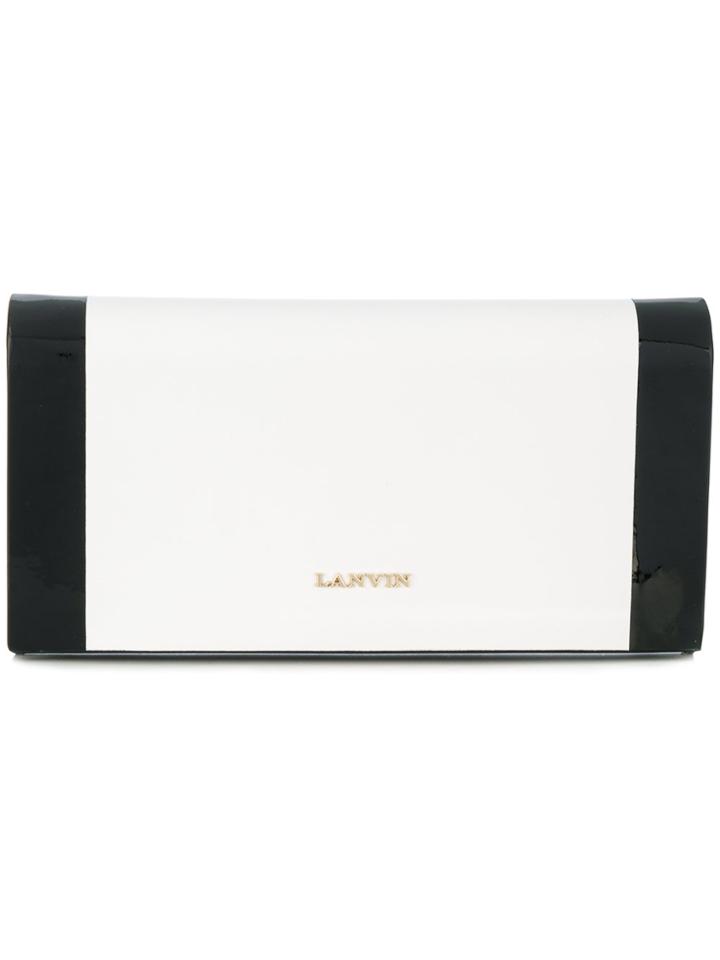 Lanvin Two Tone Logo Wallet - White