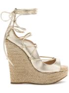 Dsquared2 Ankle Tie Platform Sandals - Metallic