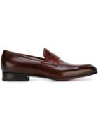 Santoni Classic Penny Loafers, Men's, Size: 8.5, Brown, Leather