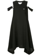 Le Ciel Bleu Ribbon Detail Asymmetric Dress - Black