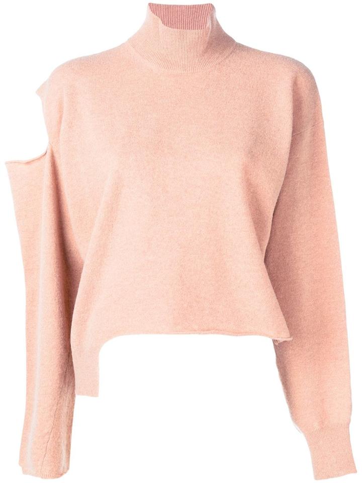 Erika Cavallini Asymmetric Cut Out Detail Sweater - Neutrals