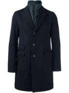 Herno Waterproof Single Breasted Coat, Men's, Size: 48, Blue, Nylon/polyester/virgin Wool