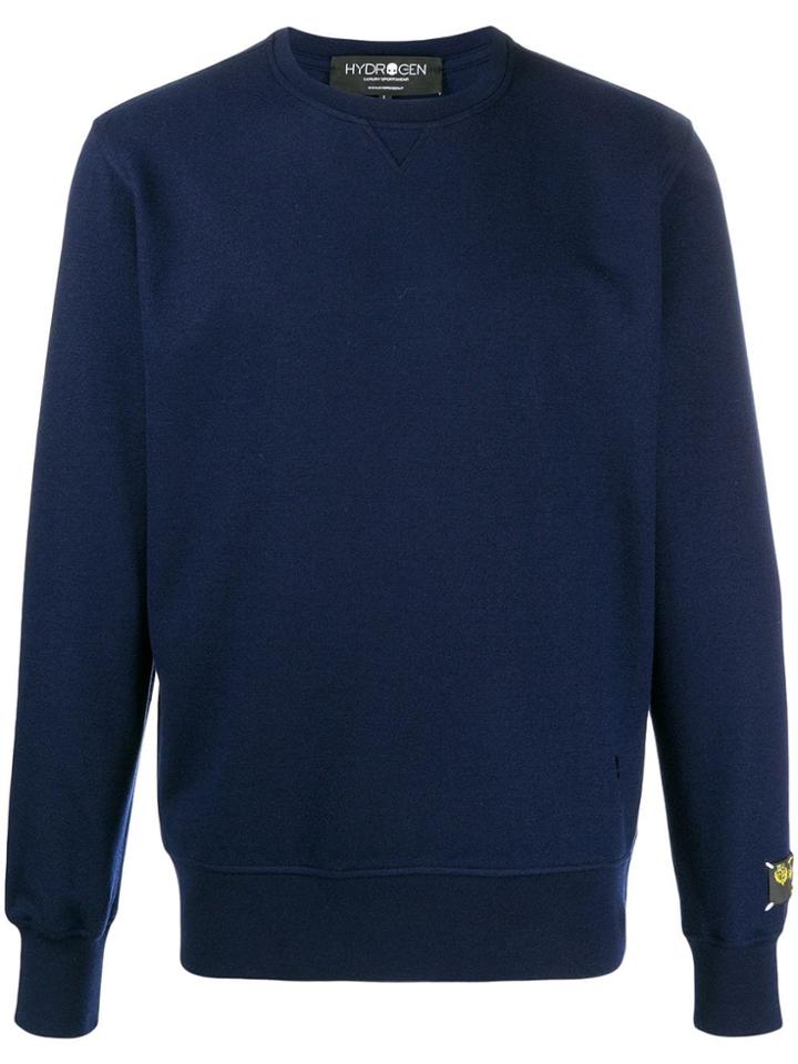 Hydrogen Round Neck Jumper - Blue