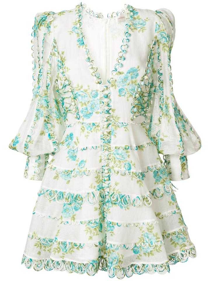 Zimmermann Floral Print Dress - White