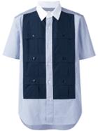 Ganryu Comme Des Garcons Paneled Shortsleeved Shirt, Men's, Size: Small, Blue, Cotton