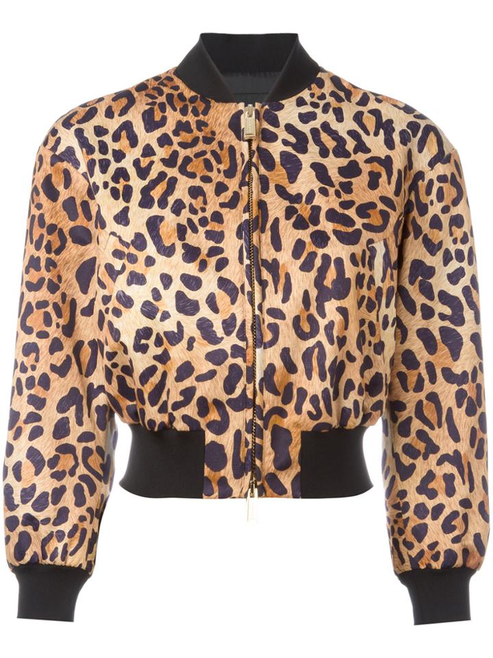 Dsquared2 Leopard Print Bomber Jacket - Brown