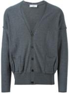 Ami Alexandre Mattiussi V-neck Cardigan, Men's, Size: Small, Grey, Wool