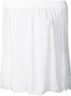 Kobi Halperin Off-shoulders Sheer Blouse, Women's, Size: Medium, White, Acetate/silk