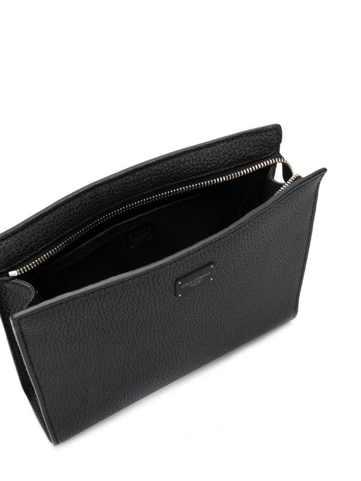 Dolce & Gabbana Palermo Logo Plaque Clutch - Black
