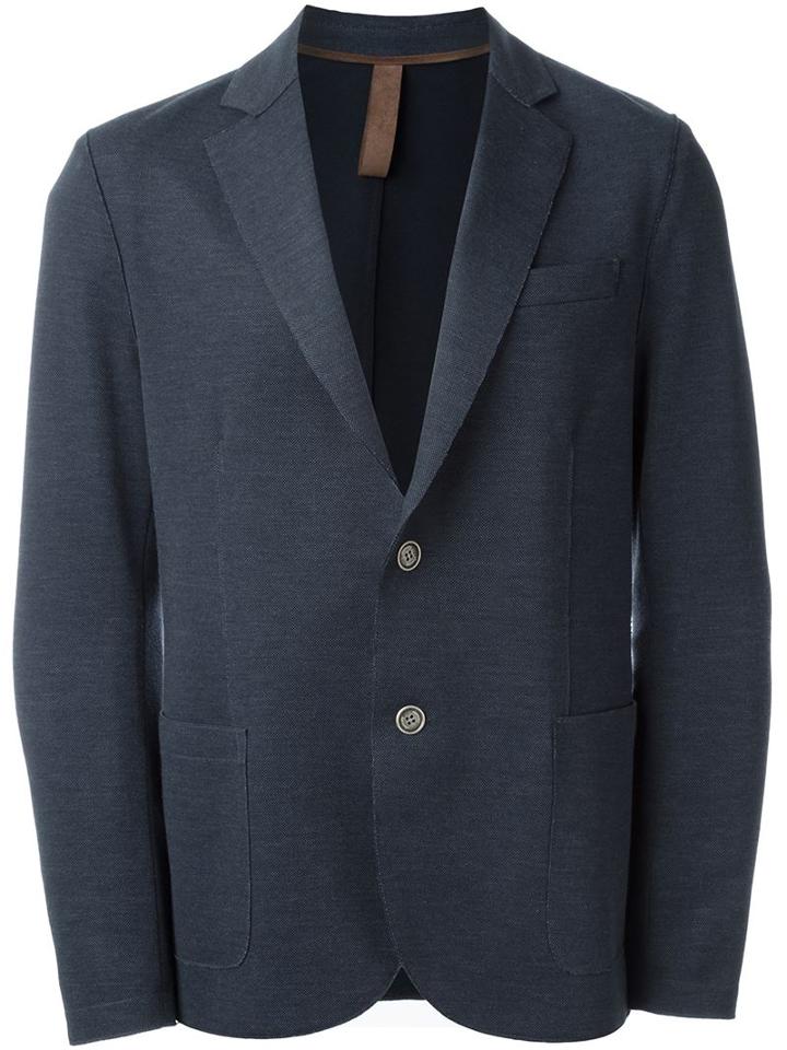 Eleventy Two Button Blazer, Men's, Size: 48, Blue, Cotton/polyester/nylon/spandex/elastane