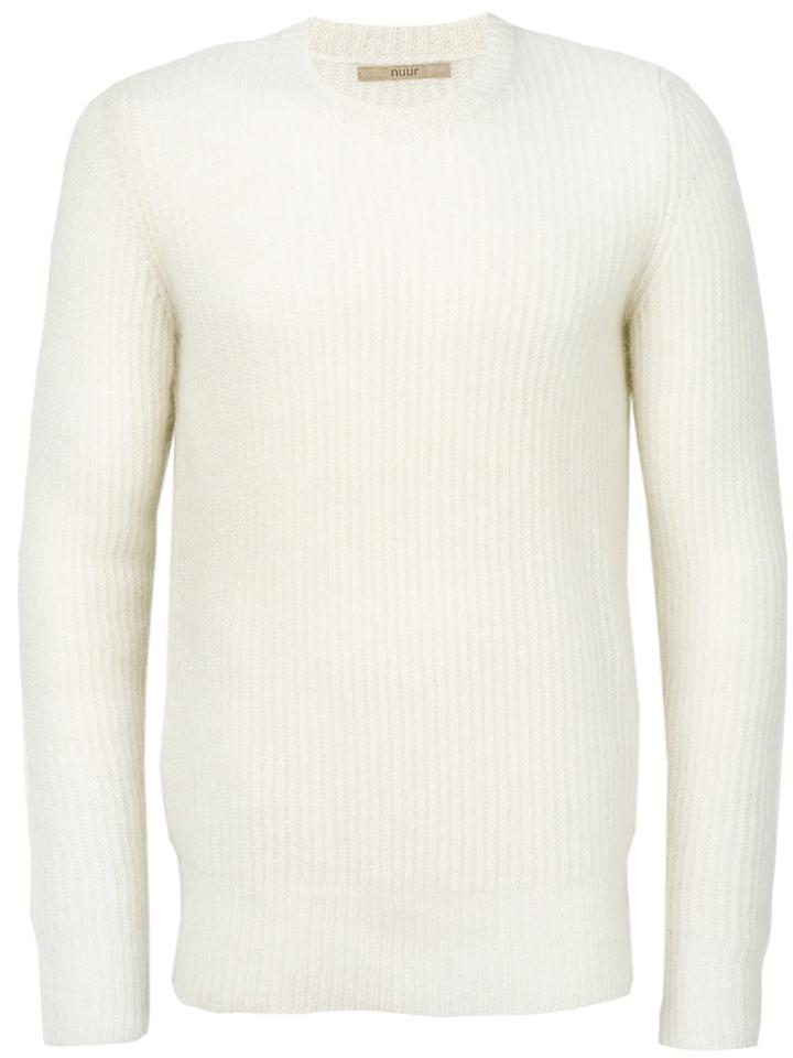 Nuur - Crew Neck Jumper - Men - Nylon/mohair/wool - 48, White, Nylon/mohair/wool