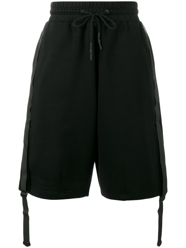 Y-3 Strap Shorts With Logo, Men's, Size: Small, Black, Cotton/polyester