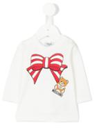 Moschino Kids - Bow, Teddy Bear And Logo Print T-shirt - Kids - Cotton/spandex/elastane - 12 Mth, White