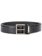 Saint Laurent - Silver Buckle Belt - Men - Calf Leather/metal (other) - 100, Black, Calf Leather/metal (other)