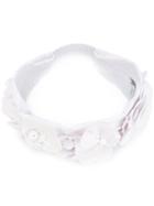 Miu Miu Floral Embellished Headband, Women's, White, Leather/polyester/foam Rubber