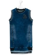 Diesel Kids - Teen Sleeveless Denim Dress - Kids - Cotton/polyester/spandex/elastane - 16 Yrs, Blue