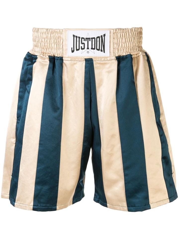 Just Don Team X Panelled Boxing Shorts - Neutrals