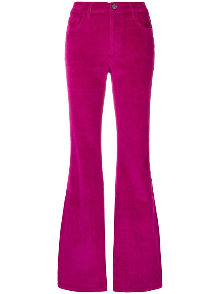 Current/elliott High Waisted Corduroy Trousers - Pink & Purple
