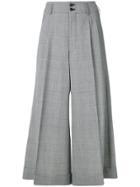 Comme Des Garçons Cropped Wide-leg Trousers - Grey