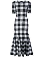 Oscar De La Renta Checked Dress - Black