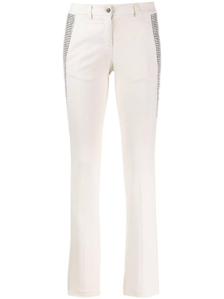 Philipp Plein Crystal Embellished Trousers - White
