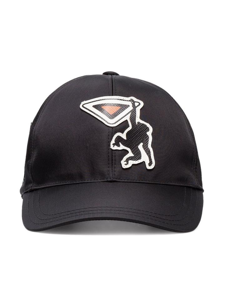 Prada Black Monkey Print Baseball Cap